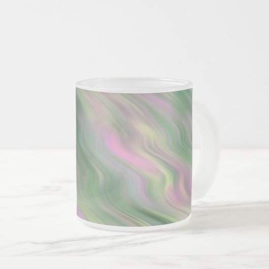 Roze Tulip Wavy Textuur Matglas Koffiemok (Voorkant rechts)