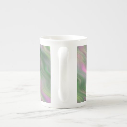 Roze Tulip Wavy Textuur Porselein Kop (Achterkant)