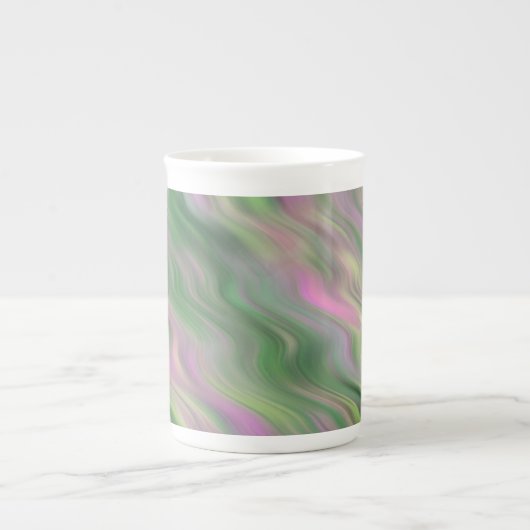 Roze Tulip Wavy Textuur Porselein Kop (Voorkant)