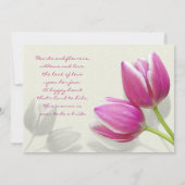 Roze Tulip Weddenschap Bridal Shower Kaart (Achterkant)