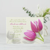 Roze Tulip Weddenschap Bridal Shower Kaart (Staand voorkant)