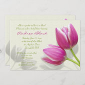 Roze Tulip Weddenschap Bridal Shower Kaart (Voorkant / Achterkant)