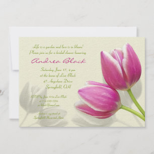 Roze Tulip Weddenschap Bridal Shower Kaart