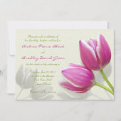 Roze Tulip Wedding Uitnodiging (Voorkant)