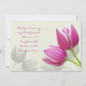 Roze Tulip Wedding Uitnodiging (Achterkant)
