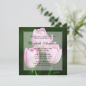 Roze Tulips 80th Birthday Party Kaart (Staand voorkant)