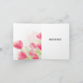 Roze Tulips Dank je Bedankkaart (Binnen)