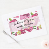 Roze Tulips Dank je Rechthoekige Sticker (Envelop)