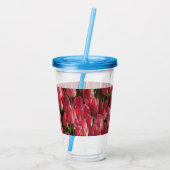 Roze Tulips Floral Acryl Drinkbeker (Achterkant)
