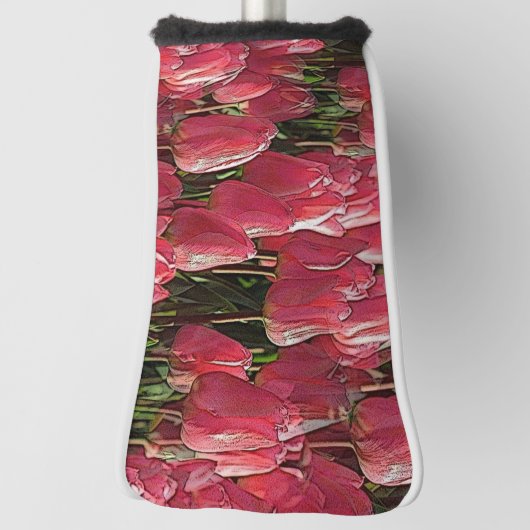 Roze Tulips Floral Golfheadcover (Draai 90)