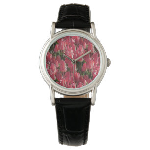 Roze Tulips Floral Horloge