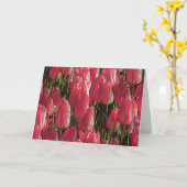 Roze Tulips Floral Kaart (Gele Bloem)