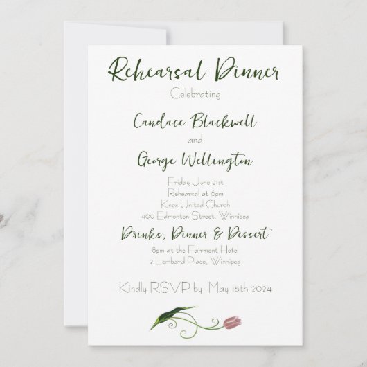 Roze Tulips Floral Kaart (Voorkant)