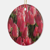 Roze Tulips Floral Keramisch Ornament (Links)