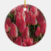 Roze Tulips Floral Keramisch Ornament (Achterkant)