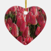 Roze Tulips Floral Keramisch Ornament (Voorkant)
