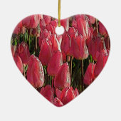 Roze Tulips Floral Keramisch Ornament (Achterkant)