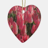 Roze Tulips Floral Keramisch Ornament (Links)