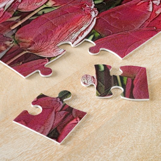 Roze Tulips Floral Legpuzzel (Zijkant)