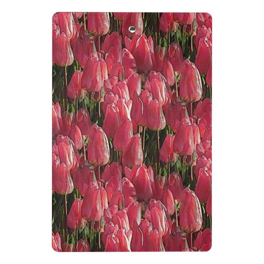 Roze Tulips Floral Mini Klembord (Achterkant)