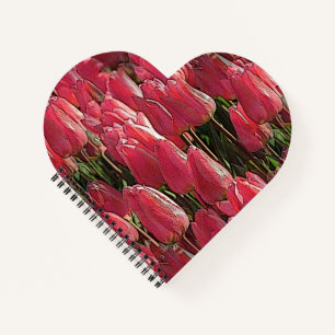 Roze Tulips Floral Notitieboek