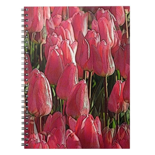 Roze Tulips Floral Notitieboek (Voorkant)