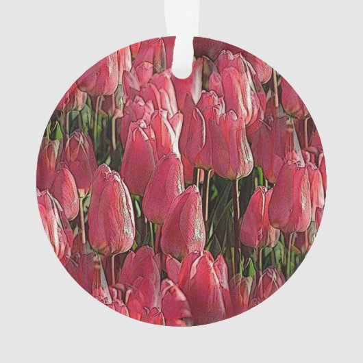 Roze Tulips Floral Ornament (achterkant)