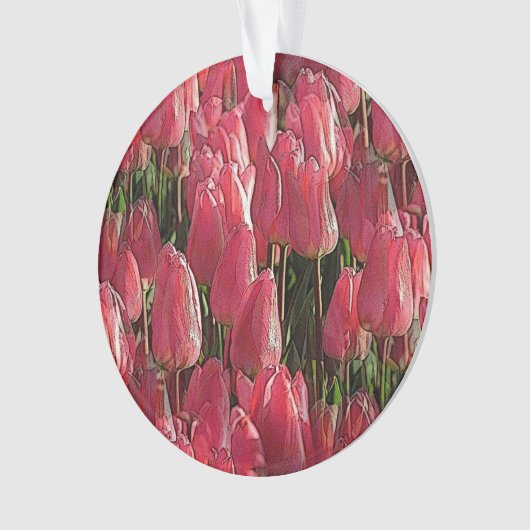 Roze Tulips Floral Ornament (voorkant)