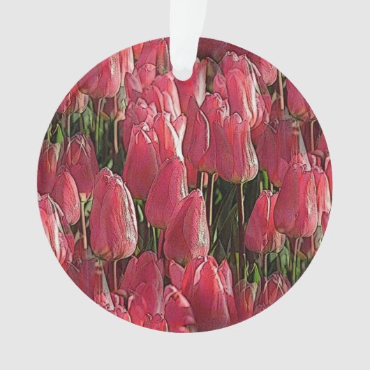 Roze Tulips Floral Ornament (voorkant)