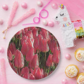 Roze Tulips Floral Papieren Bordje (Feest)