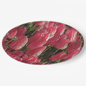 Roze Tulips Floral Papieren Bordje (Gekanteld)