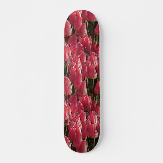 Roze Tulips Floral Persoonlijk Skateboard (Voorkant)