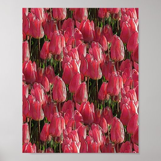 Roze Tulips Floral Poster (Voorkant)