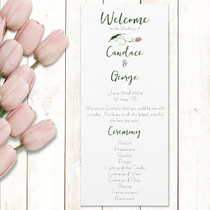 Roze Tulips Floral Programmakaart