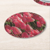 Roze Tulips Floral Ronde Kartonnen Onderzetter (Gebogen)
