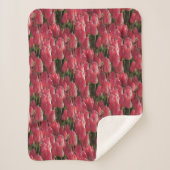 Roze Tulips Floral Sherpa Deken (Voorkant)