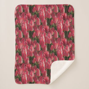 Roze Tulips Floral Sherpa Deken