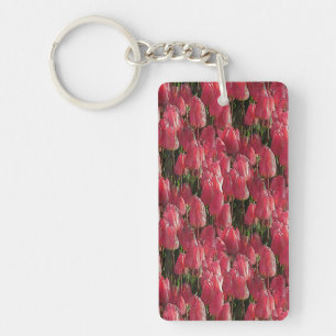Roze Tulips Floral Sleutelhanger