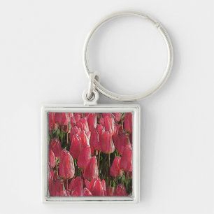 Roze Tulips Floral Sleutelhanger
