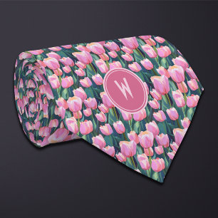 Roze Tulips Floral Stropdas
