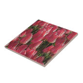 Roze Tulips Floral Tegeltje (Zijkant)