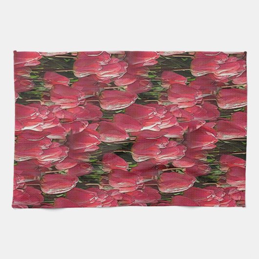 Roze Tulips Floral Theedoek (Horizontaal)