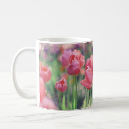 Roze Tulips Garden Koffiemok (Links)