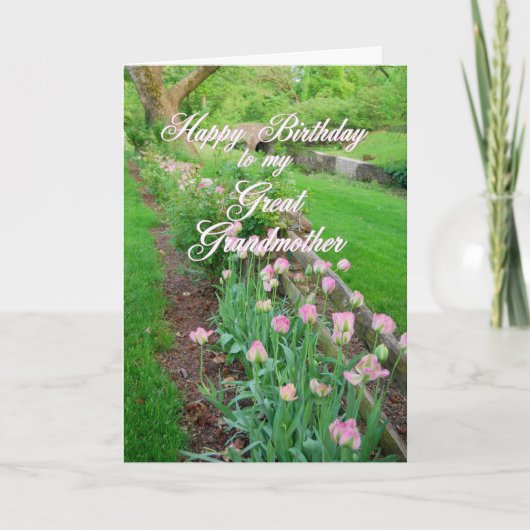 Roze Tulips Grote grootmoeder Happy Birthday Kaart (Voorkant)