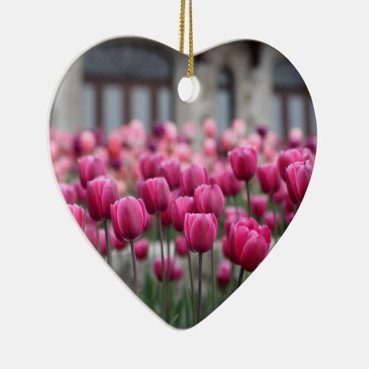 Roze Tulips Heart Ornament (Rechts)