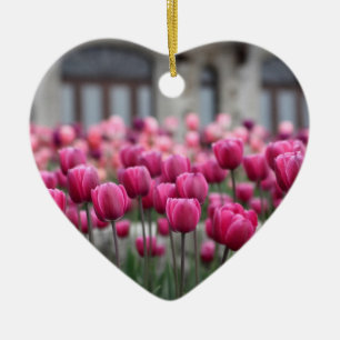 Roze Tulips Heart Ornament