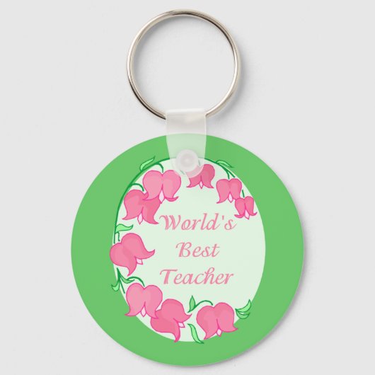Roze Tulips-leraar Sleutelhanger (Voorkant)