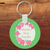 Roze Tulips-leraar Sleutelhanger (Voorkant)