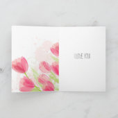 Roze Tulips Moederdag Kaart (Binnen)