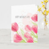 Roze Tulips Moederdag Kaart (Gele Bloem)
